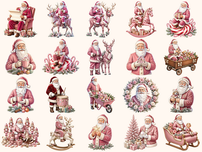 Pink Santa Claus Clipart