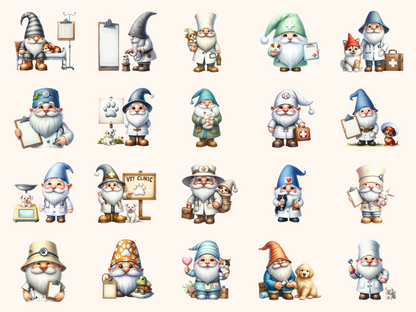 Veterinarian Gnomes Clipart