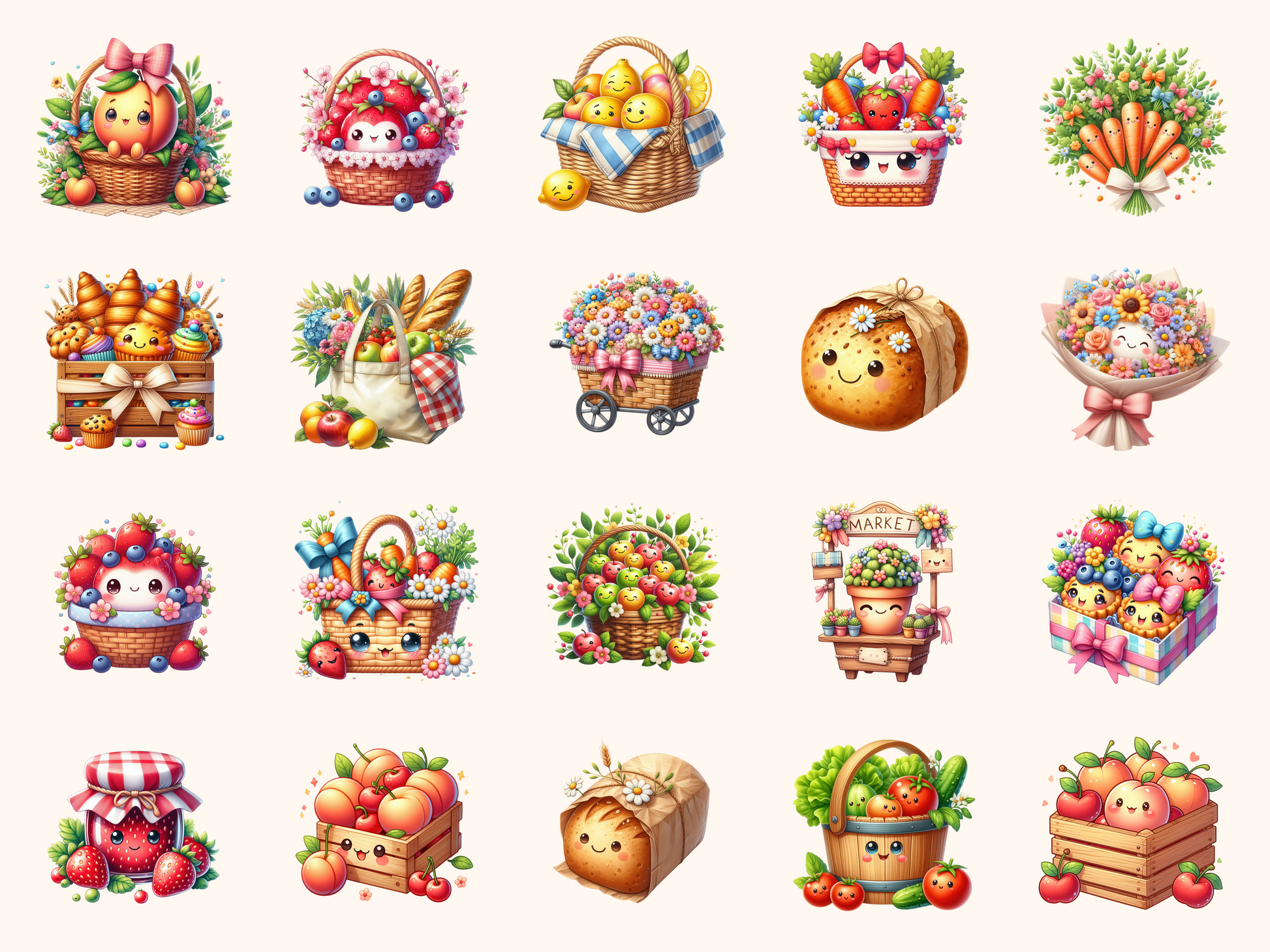 Kawaii Market Clipart
