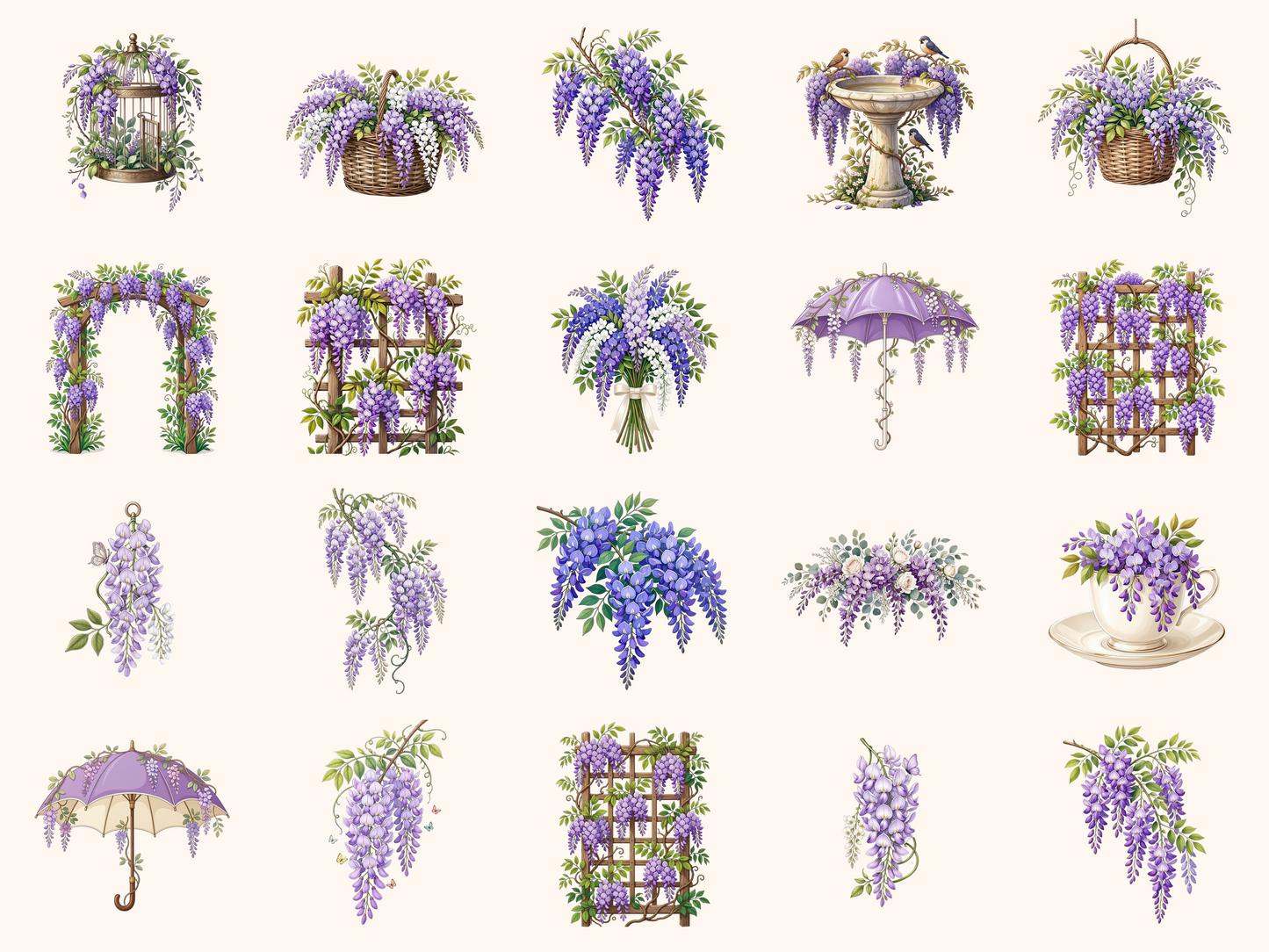Wisteria Flowers Clipart
