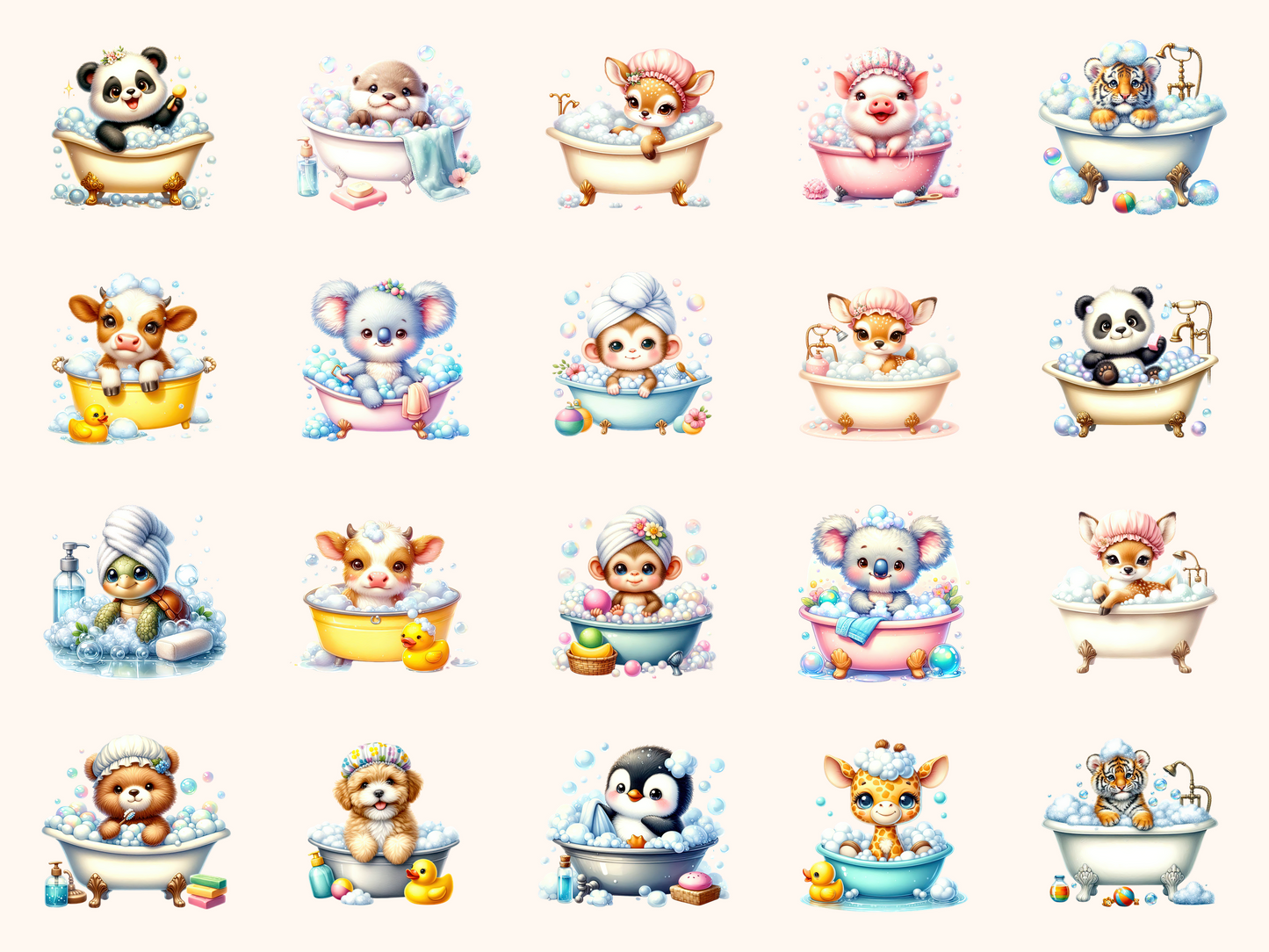Bath Animals Clipart