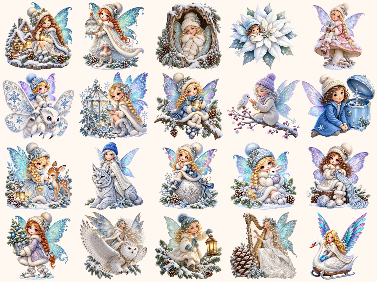 Winter Fairies Clipart