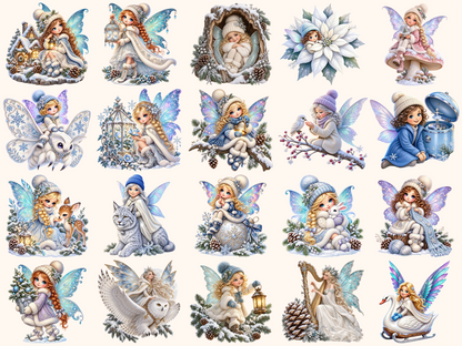 Winter Fairies Clipart