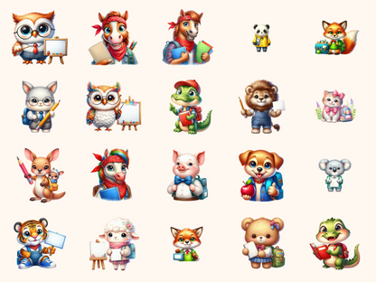 School Animals Clipart