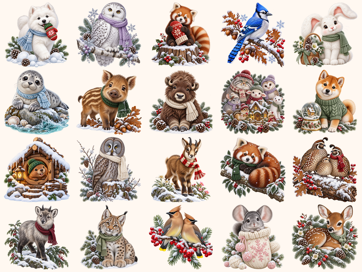 Winter Animals Clipart — listing preview 3