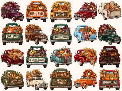 Autumn Trucks Clipart