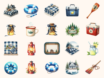 Lake House Summer Clipart