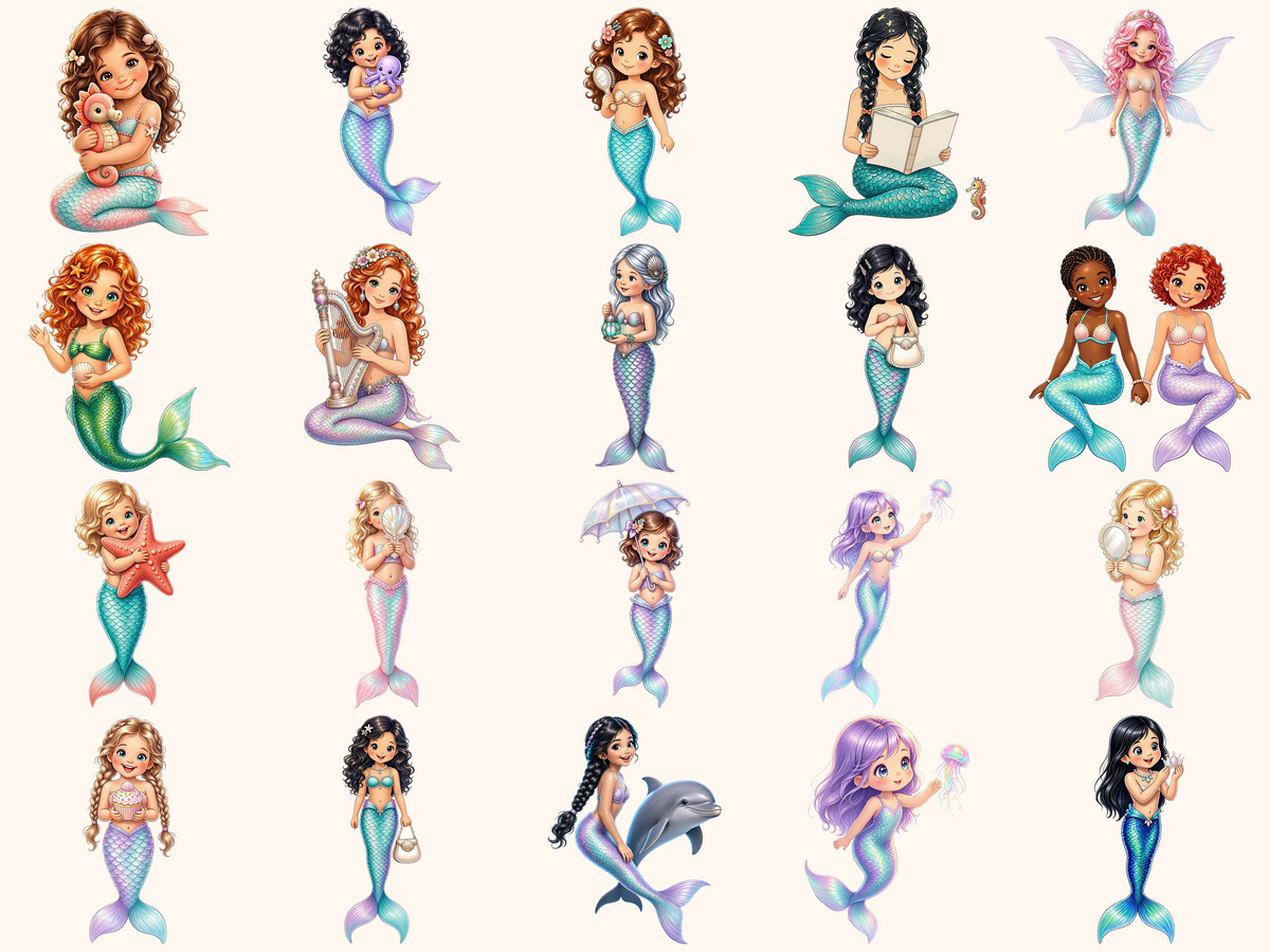 Little Mermaids Clipart