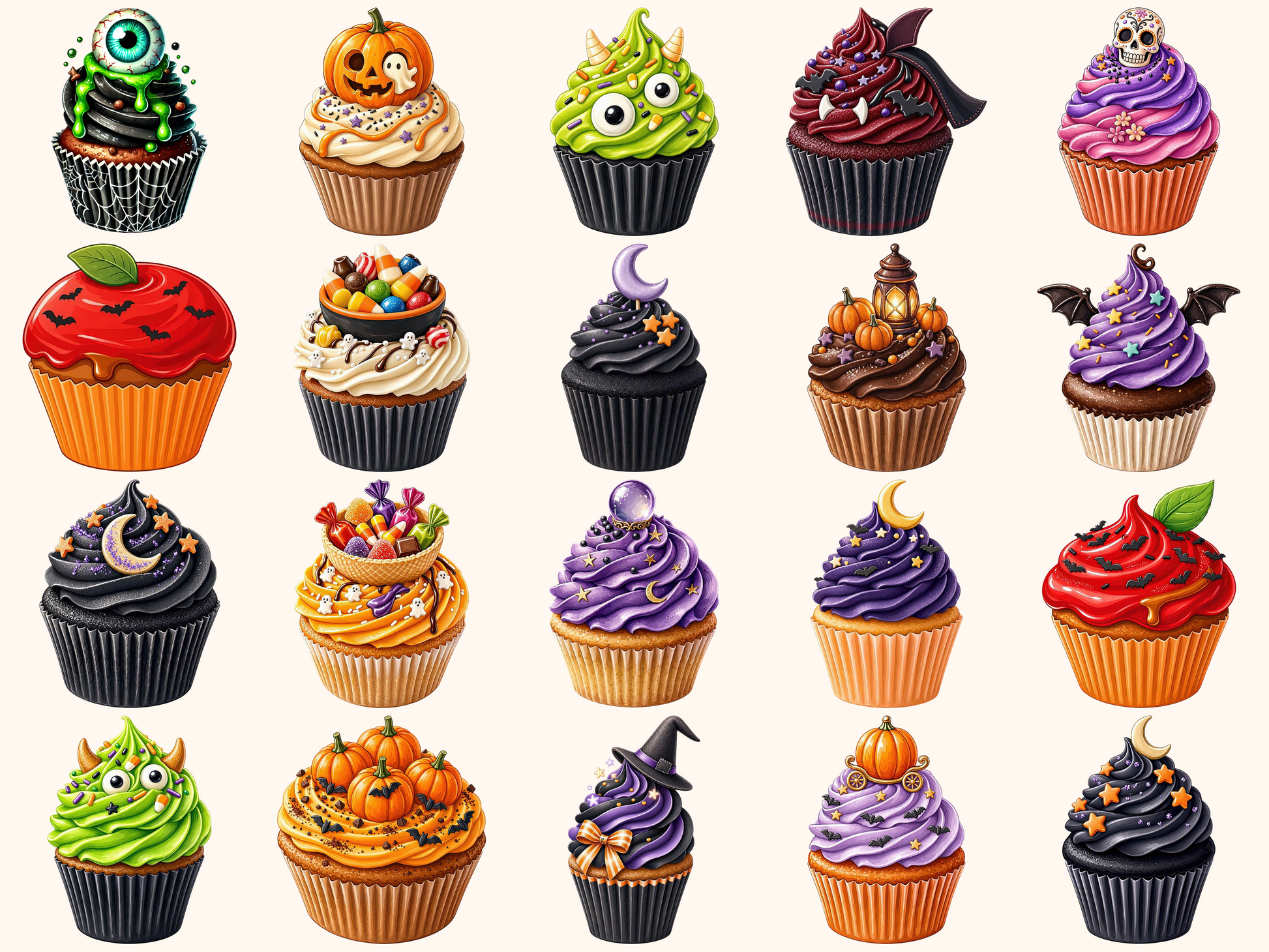 Halloween Cupcakes Clipart