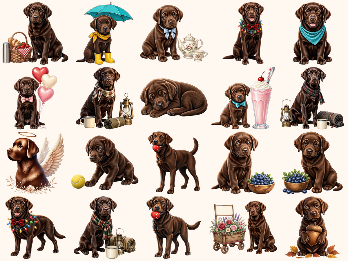 Brown Labradors Clipart