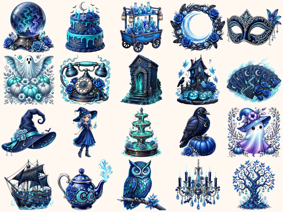 Blue Halloween Clipart