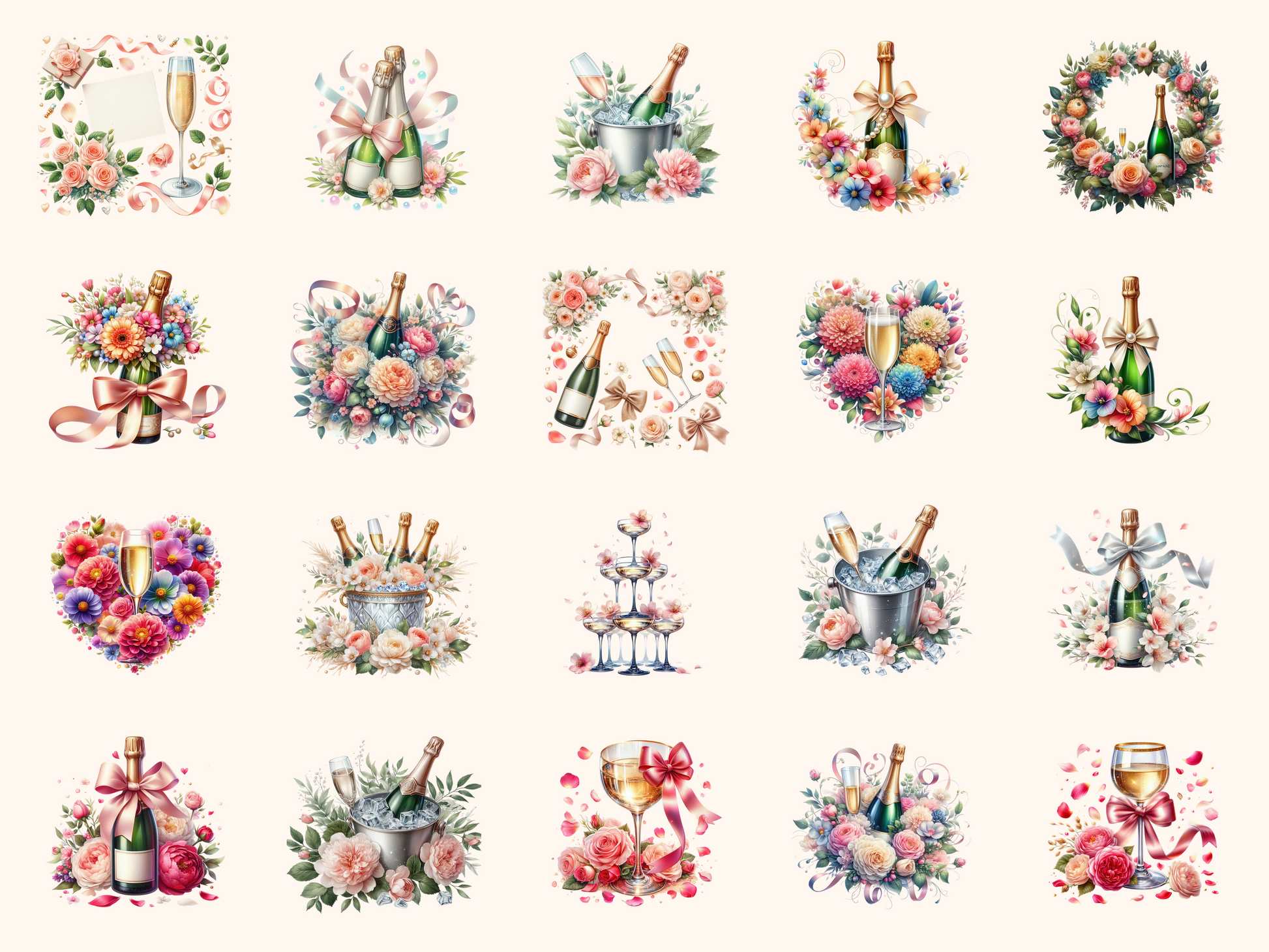 Petals & Champagne Clipart