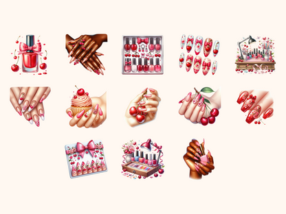 Cherry Nails Clipart