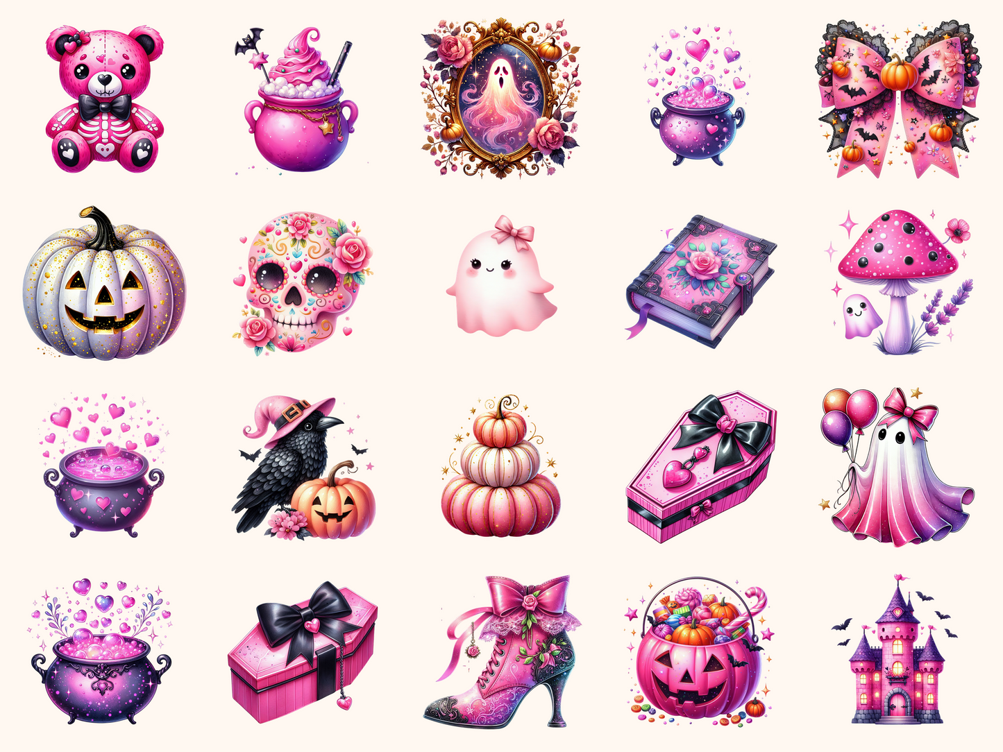 Pink Halloween Clipart