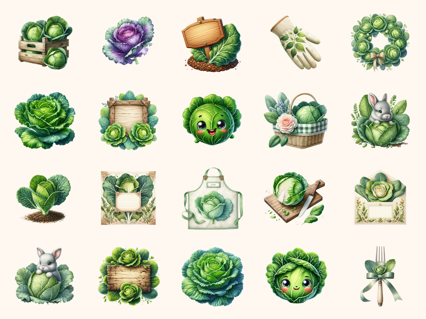 Cabbage Garden Clipart