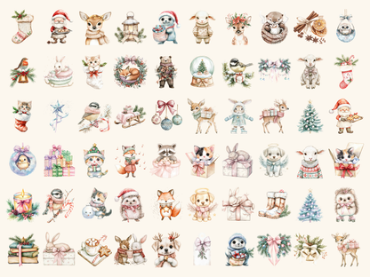 Wonders Christmas Watercolor Clipart