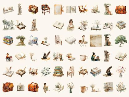 Poetcore Girls Watercolor Clipart