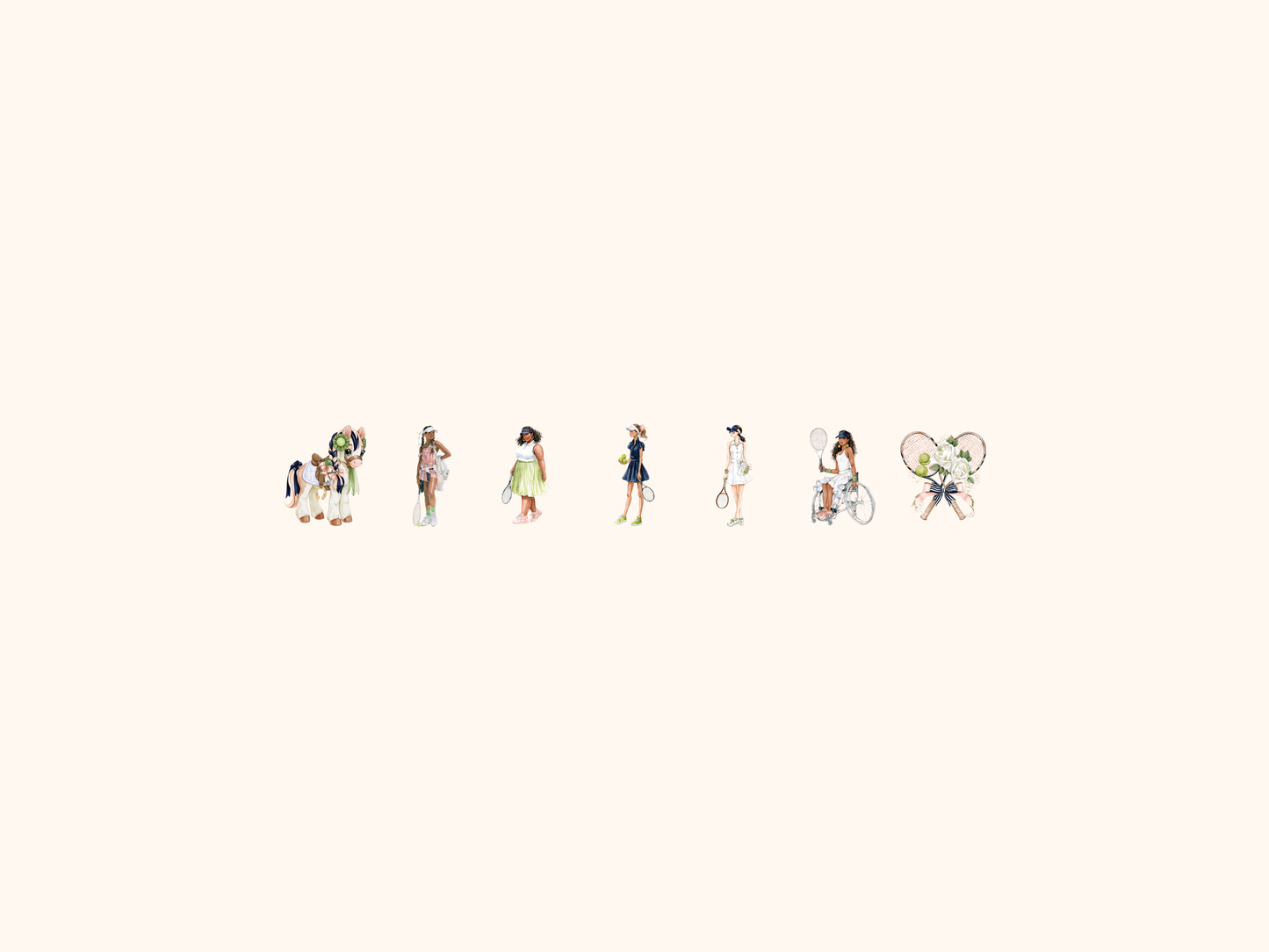 Tennis Club Watercolor Clipart