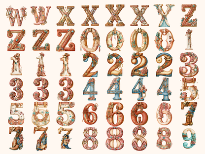 Western Cowgirl Alphabet & Numbers