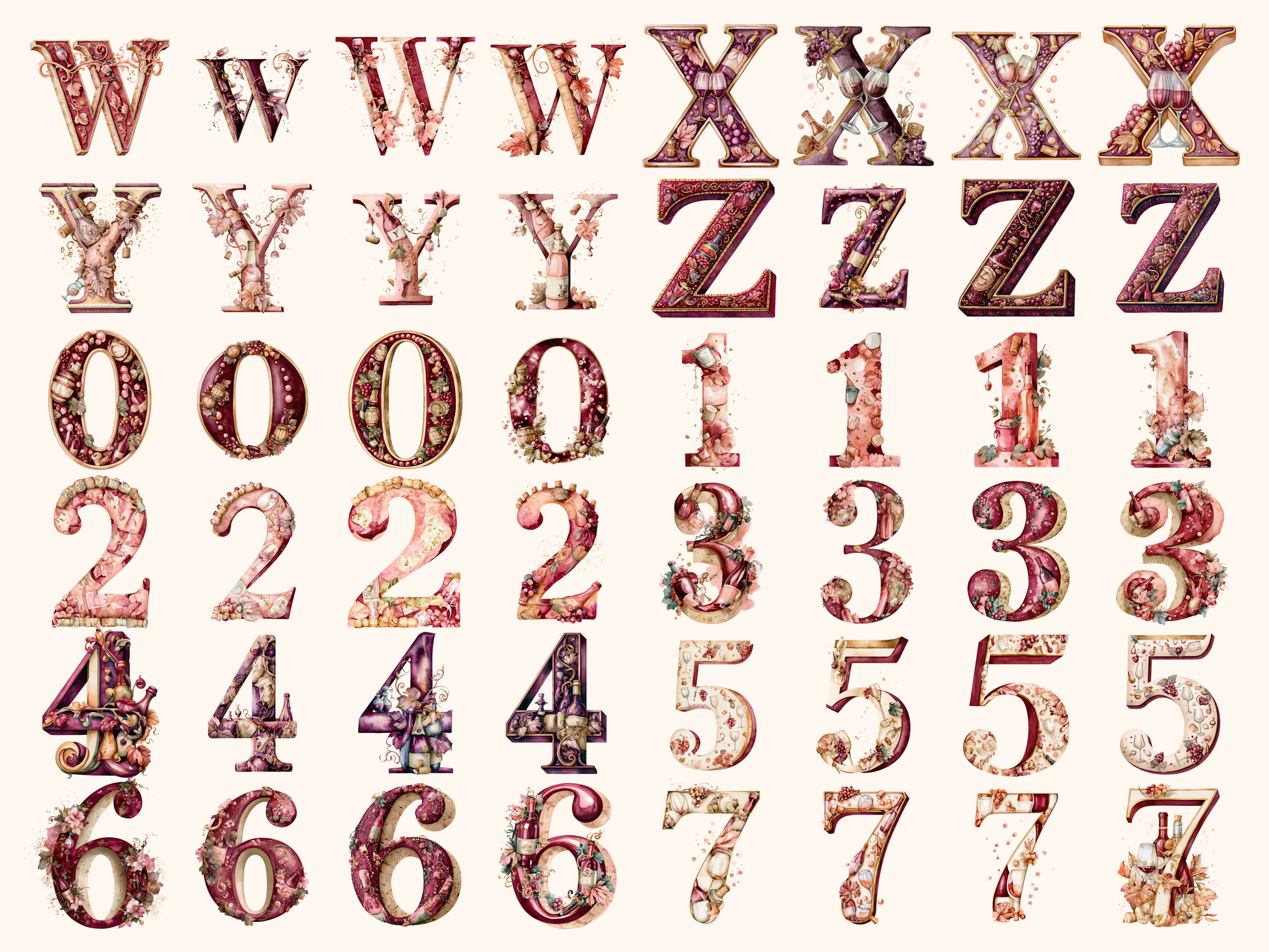 Wine Alphabet & Numbers