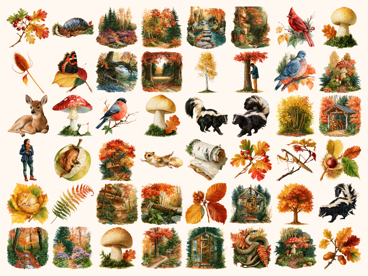 Autumn Forests Watercolor Clipart