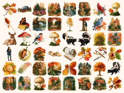 Autumn Forests Watercolor Clipart