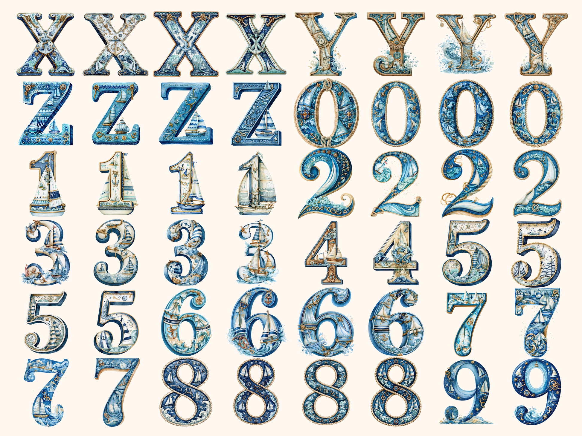 Sailing Alphabet & Numbers