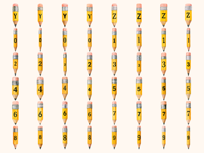Pencils Alphabet & Numbers