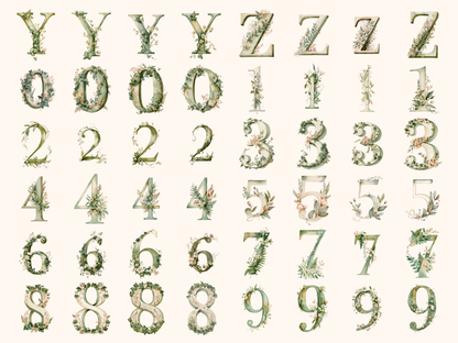 Botanical Alphabet & Numbers