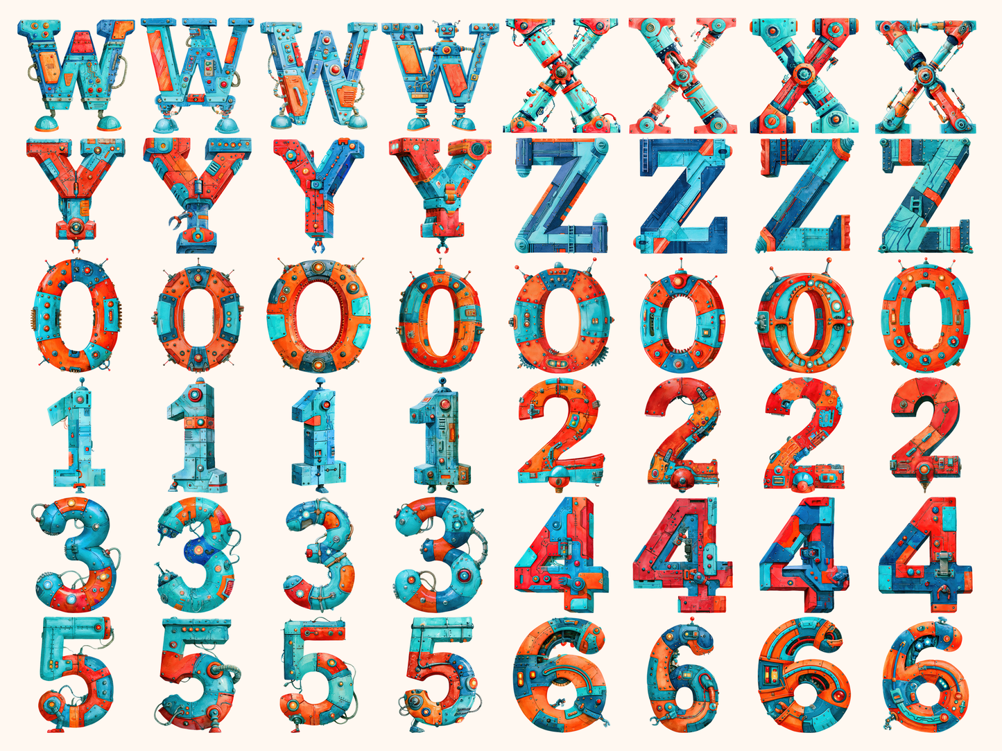 Robot Alphabet & Numbers