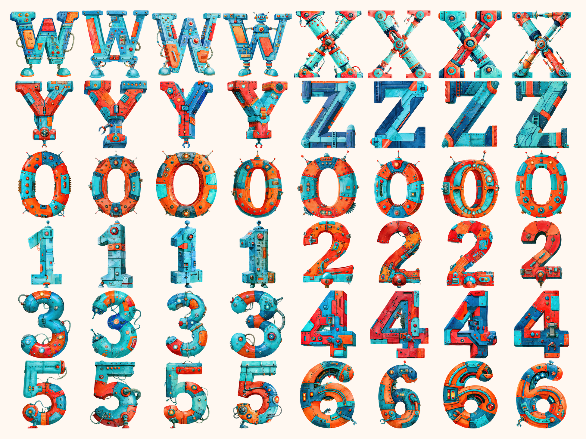 Robot Alphabet & Numbers