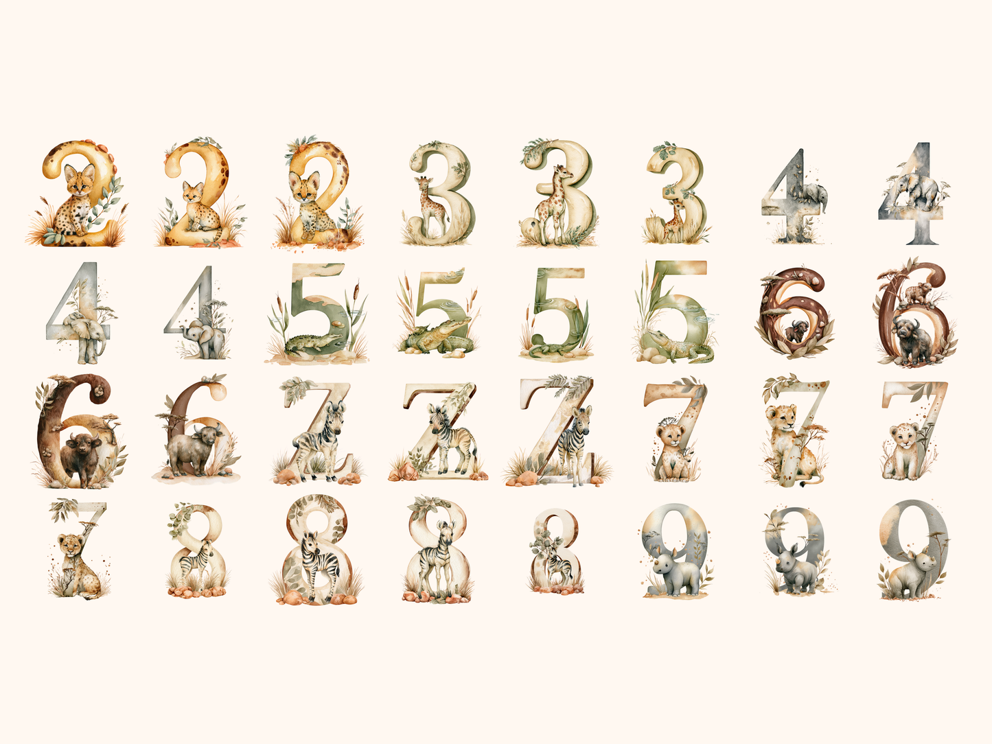 Safari Animals Alphabet & Numbers