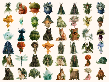 Forest Spirits Watercolor Clipart
