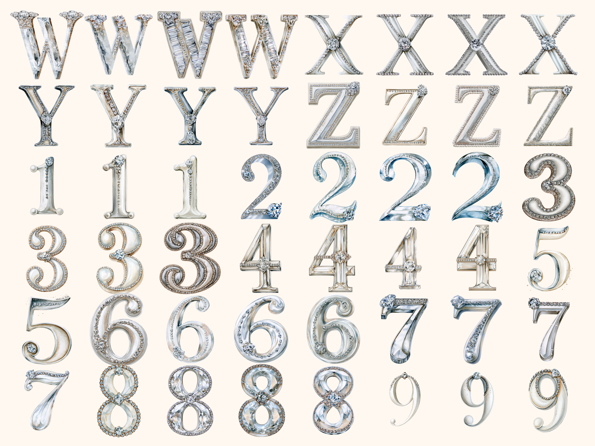 Diamond Bling Alphabet & Numbers