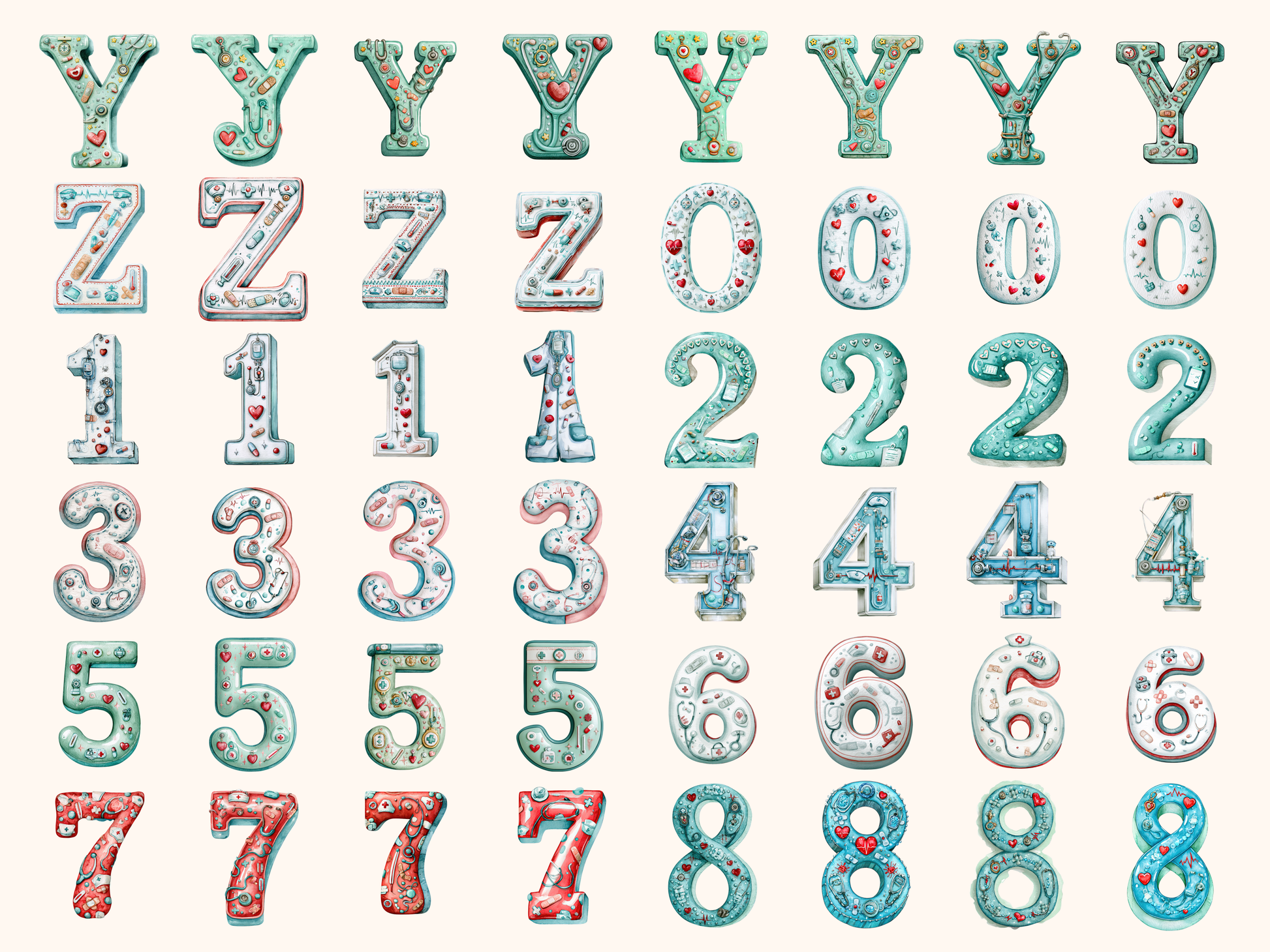 Nurse Alphabet & Numbers