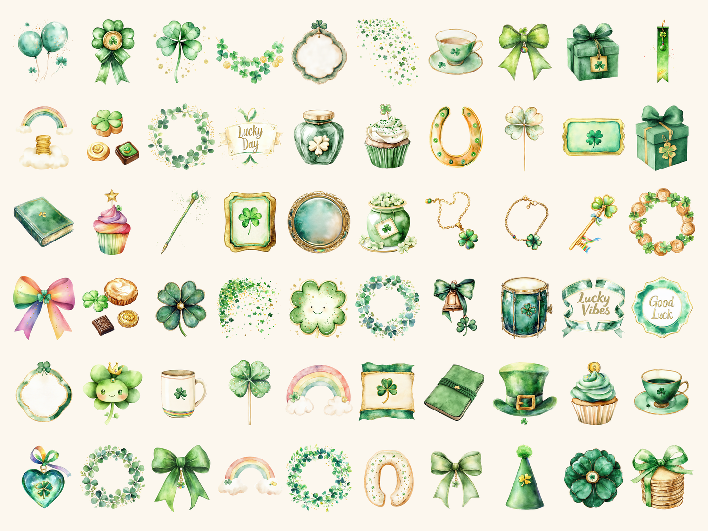 Irish Luck Watercolor Clipart