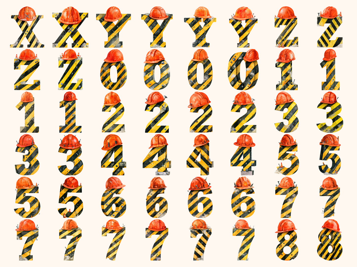 Construction Alphabet & Numbers