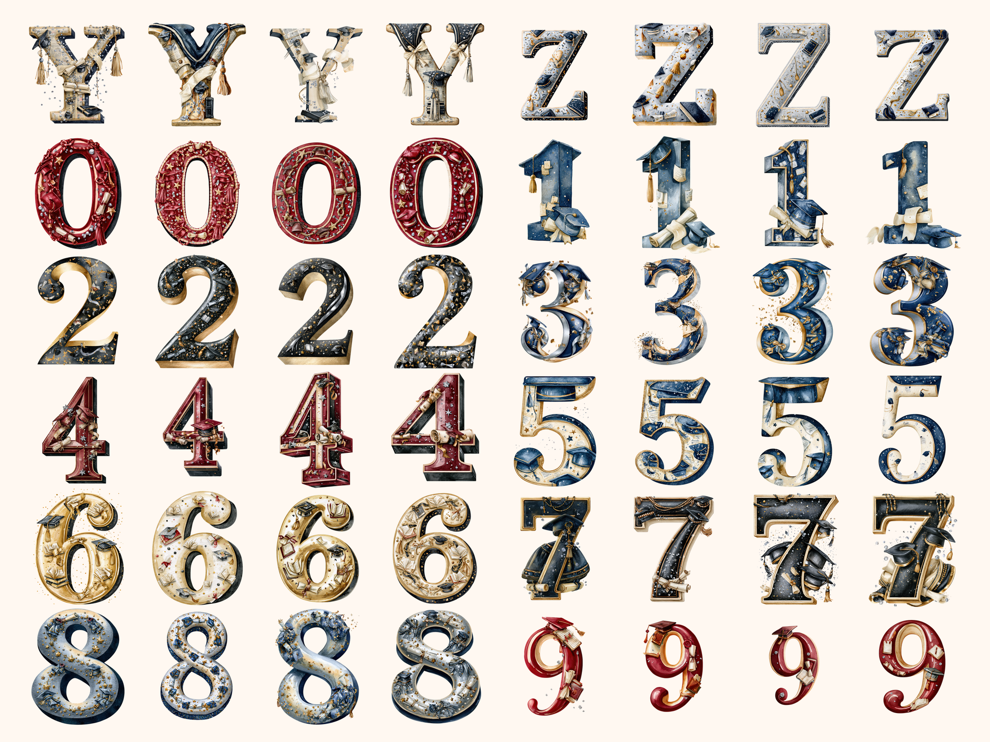 Graduation Alphabet & Numbers