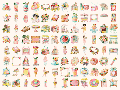 Pink Lemonade Watercolor Clipart