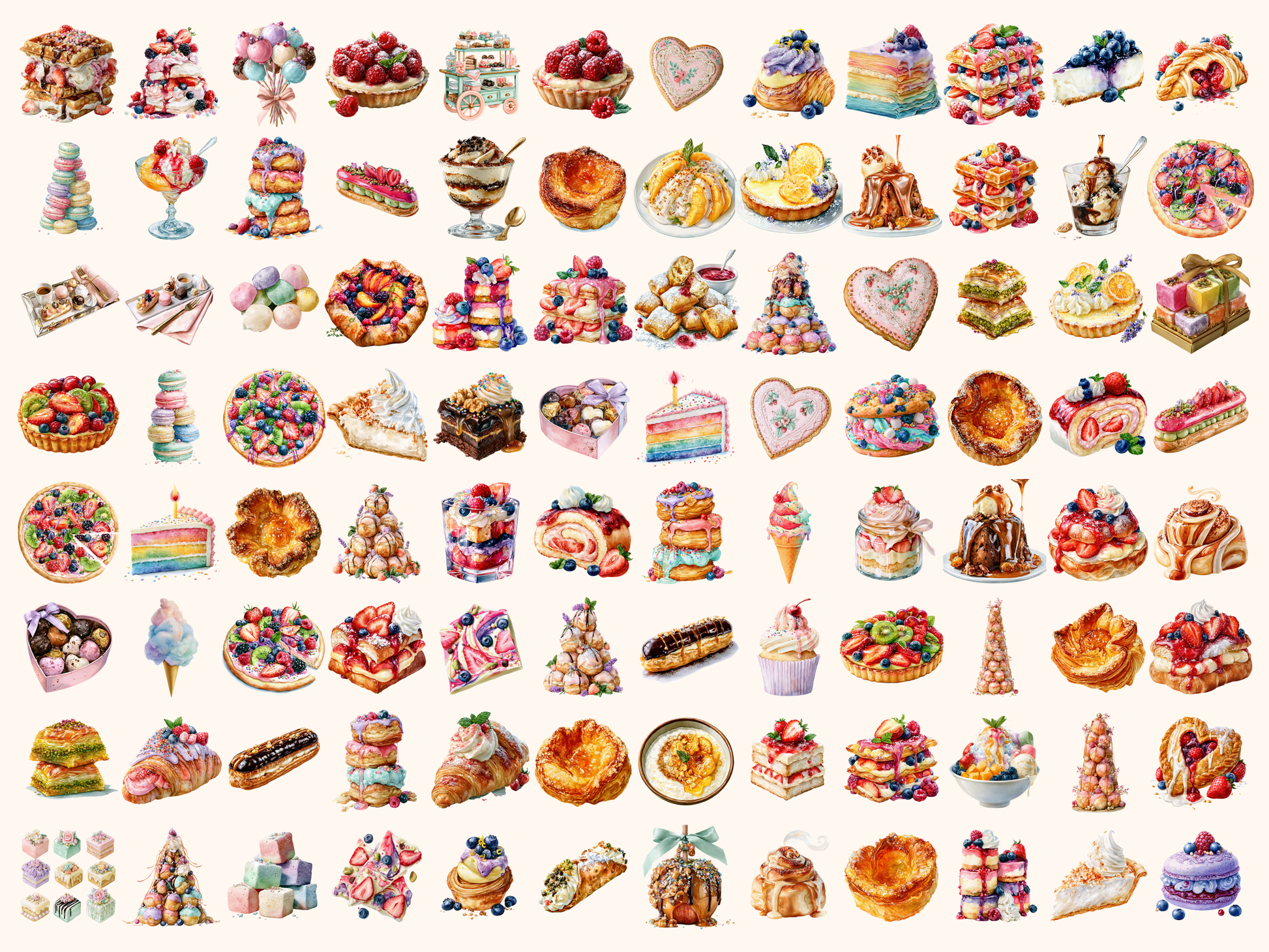 Sweet Treats Watercolor Clipart
