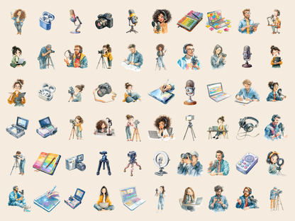 Content Creator Watercolor Clipart