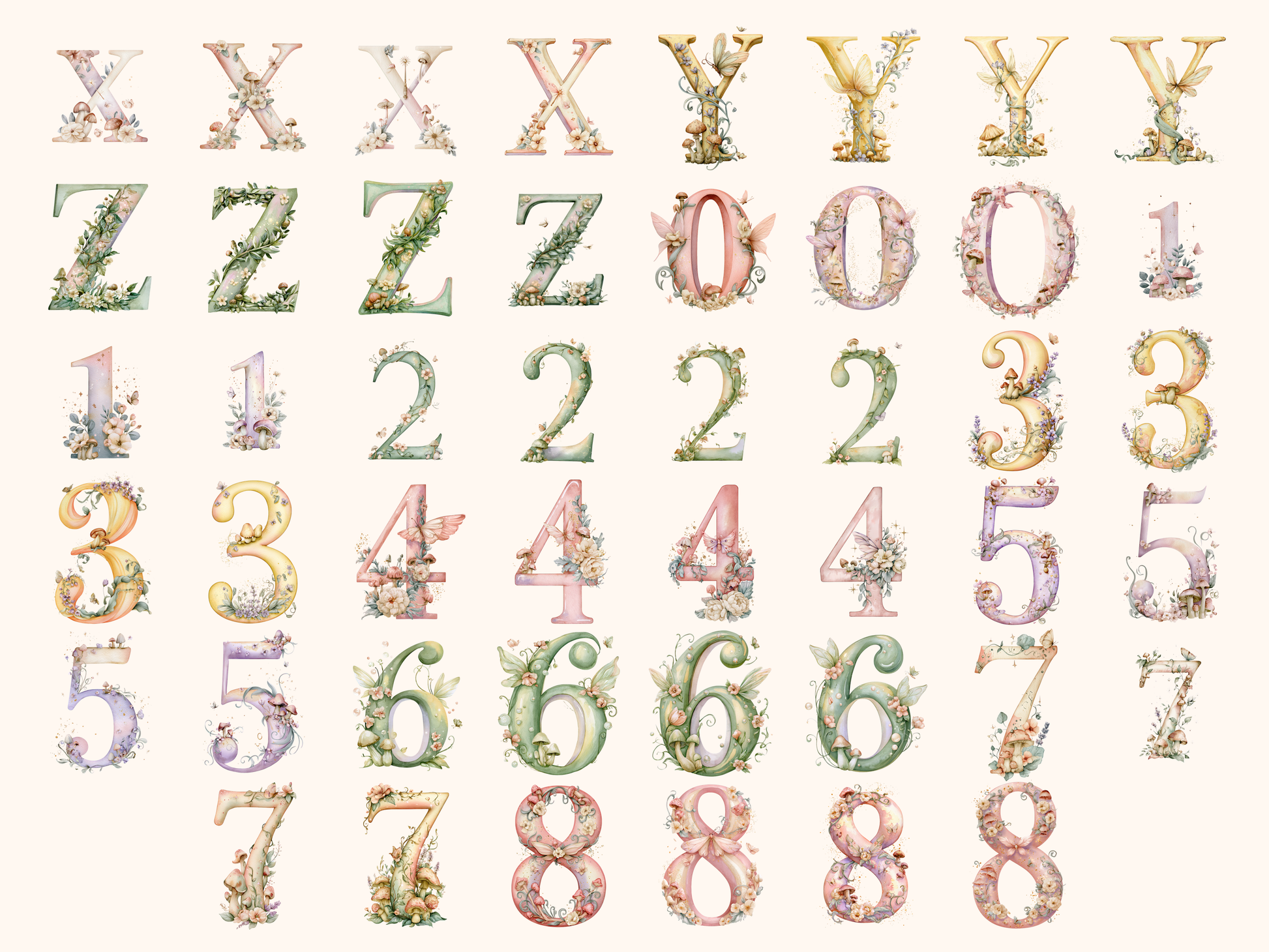 Fairy Garden Alphabet & Numbers