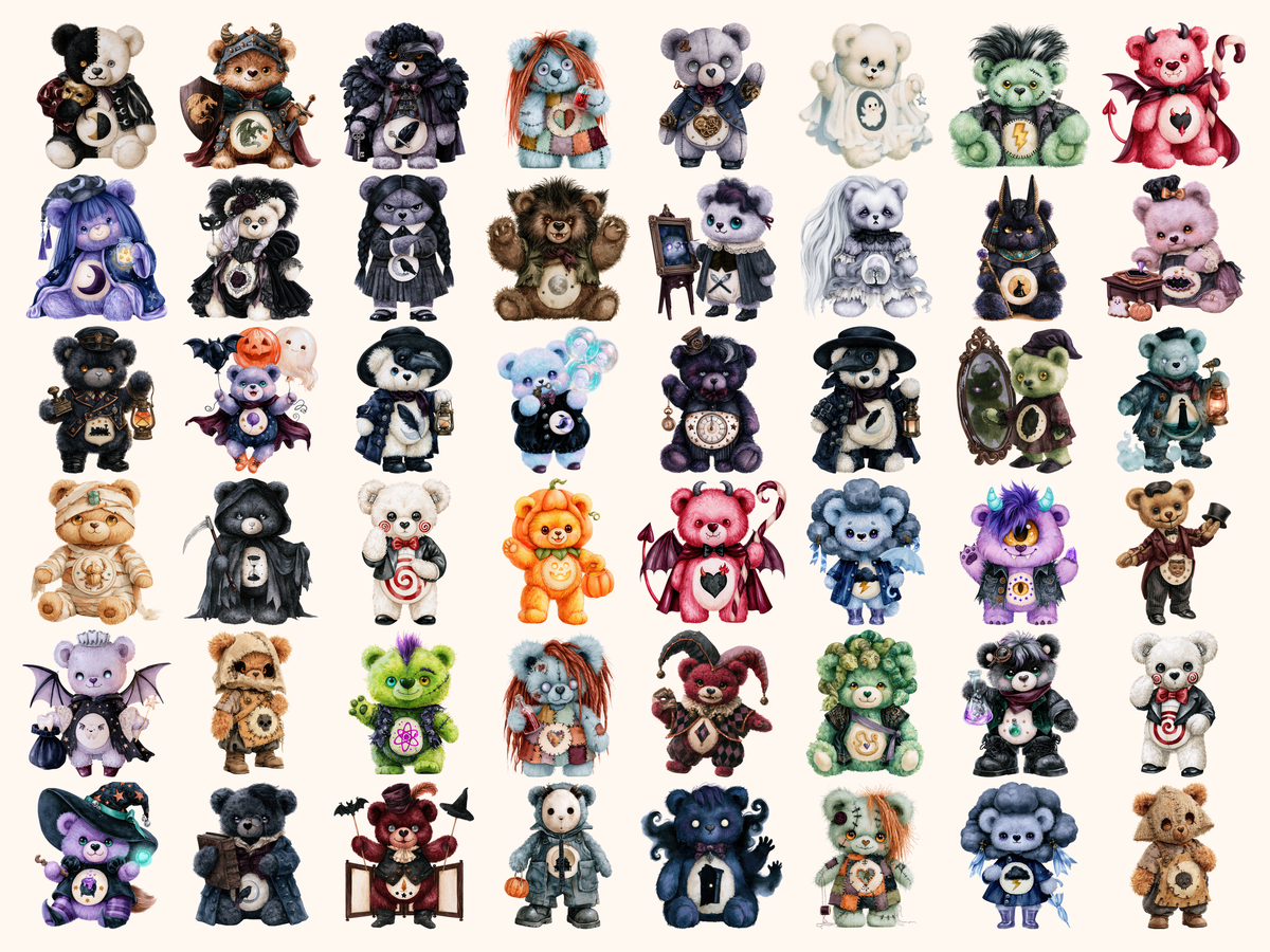 Scare Bears Watercolor Clipart — listing preview 3