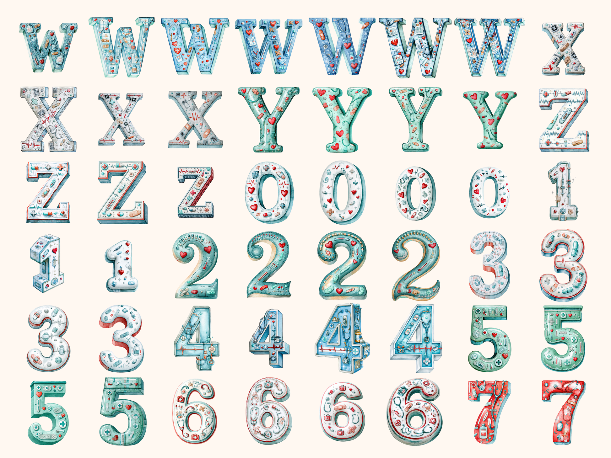 Medical Alphabet & Numbers