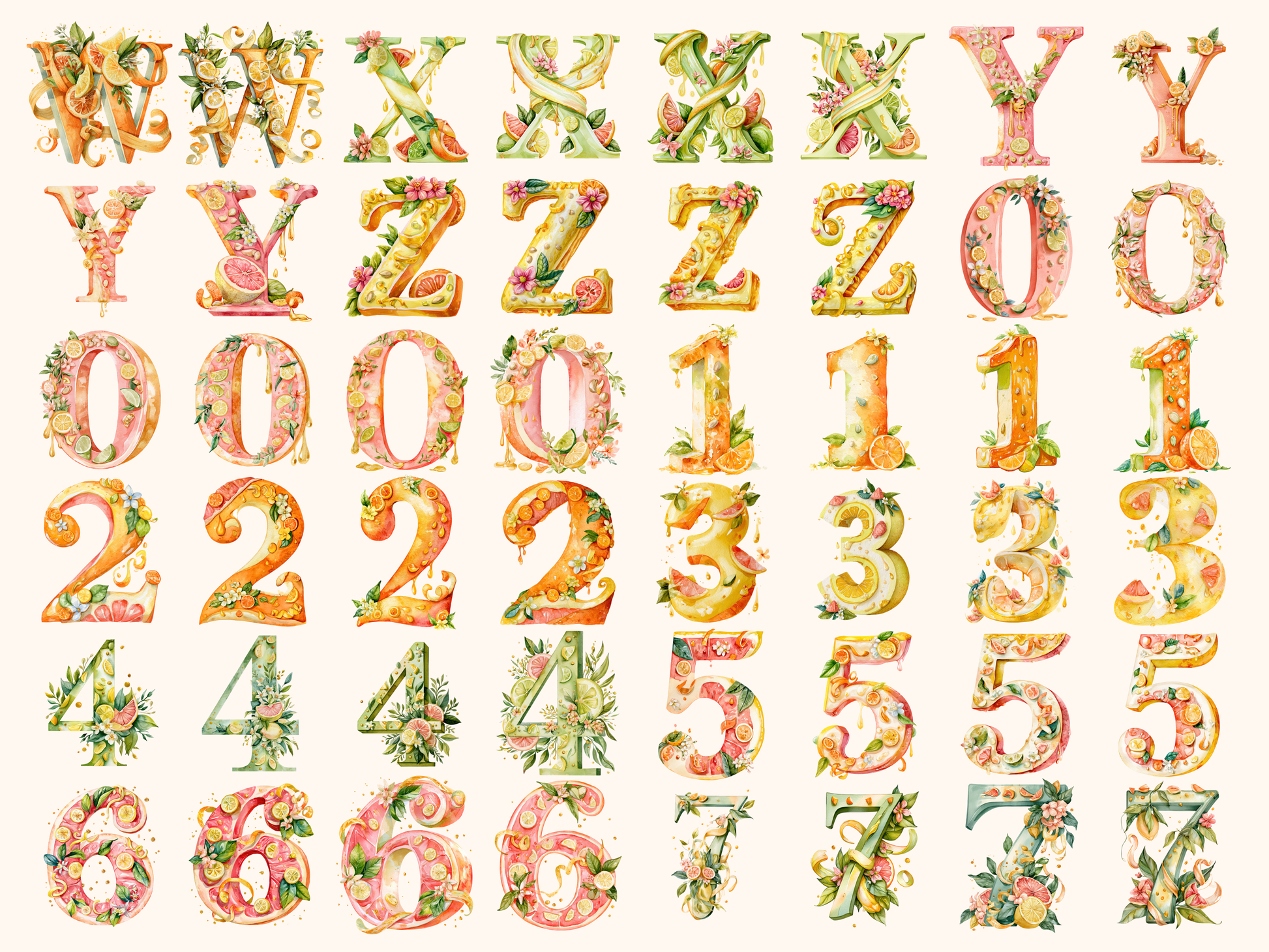 Citrus Alphabet & Numbers