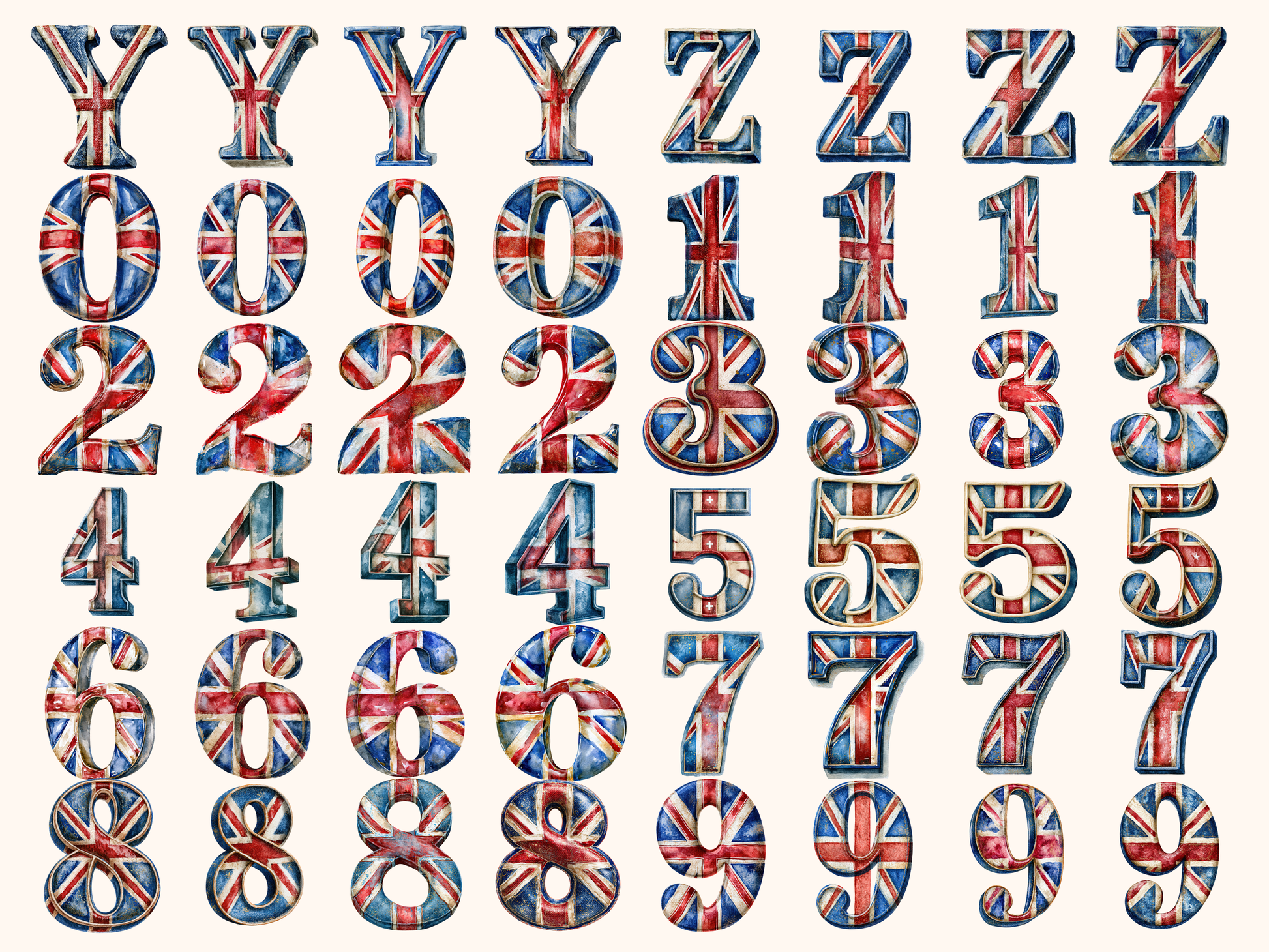 Union Jack Alphabet & Numbers