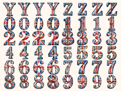 Union Jack Alphabet & Numbers