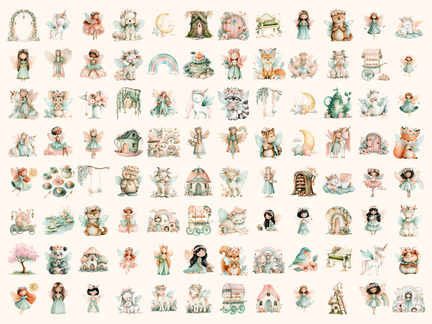 Fairy Land Watercolor Clipart