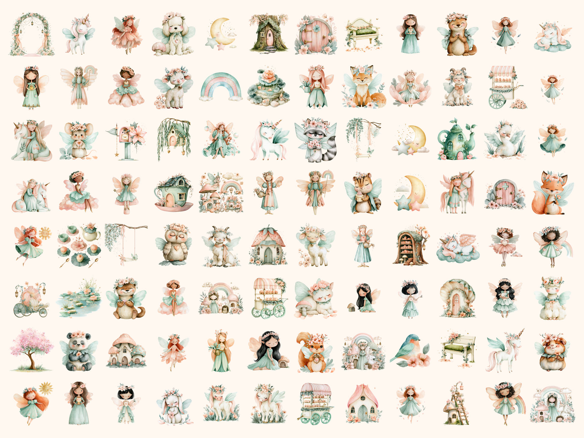 Fairy Land Watercolor Clipart