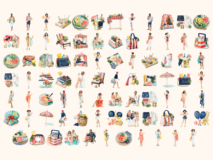 Cabana Club Watercolor Clipart